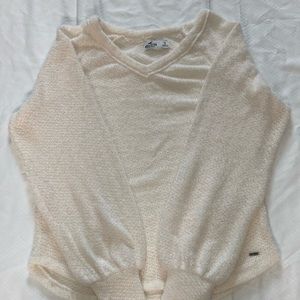 Holister white wool sparkle off sweater